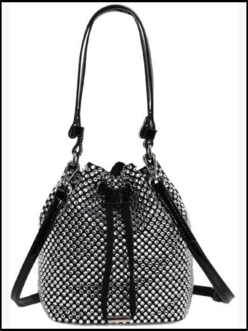 Rhinestone Bucket Bag for Women Glittering Evening Party Purse Drawstring